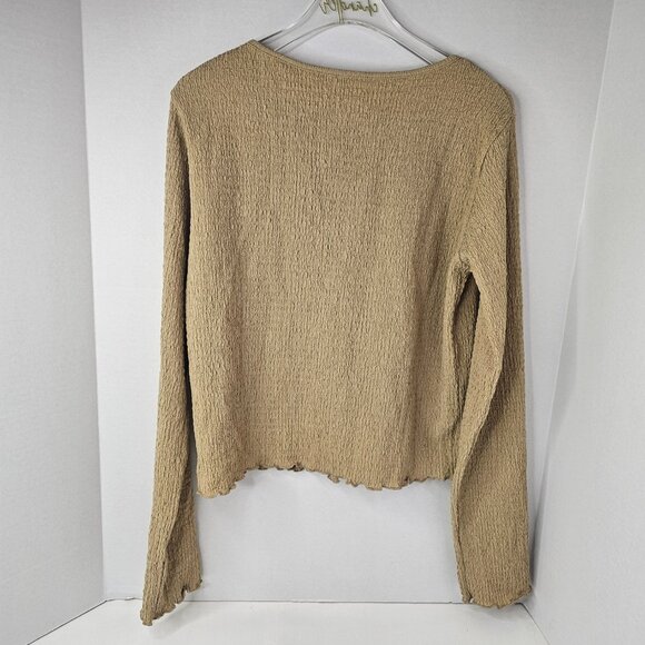 Dazy Brown Sweater Women Blouse Button Front Cardigan Long Sleeve XL - Picture 3 of 7